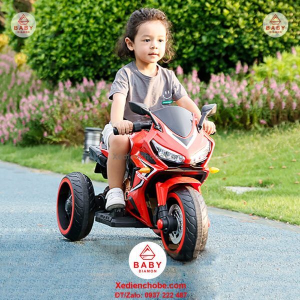 Xe mô tô điện trẻ em N 518, 3 bánh, tải tối đa 25 ký, 3-5 tuổi
