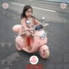 Xe Vespa điện cho bé Retro 618 có cốp để đồ chơi, 2-5 tuổi
