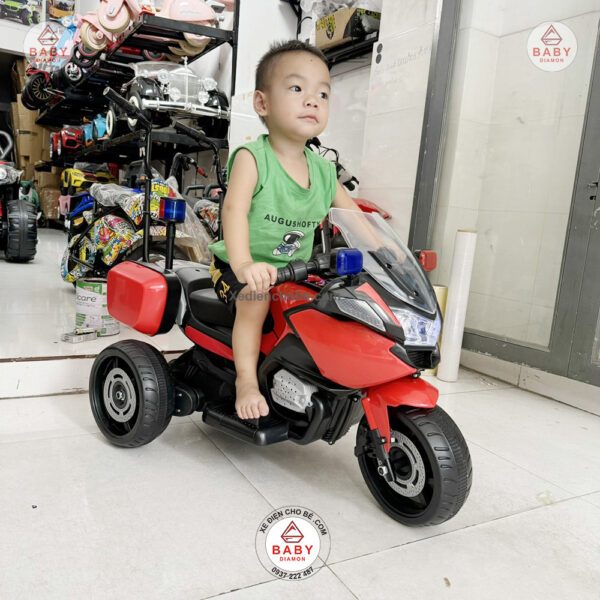 Xe máy điện cho bé cảnh sát Police 608, 3 bánh, 2-4 tuổi